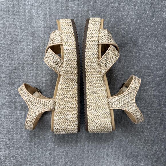 Lucky Brand Sandals Womens Size 6.5 Natural Wagoo Platform Espadrille Strappy - Picture 8 of 12
